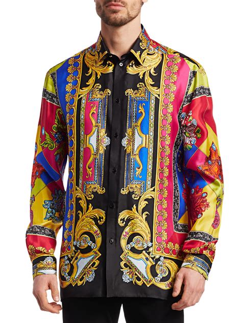 men's vintage velour versace shirts for sale|Versace fitted shirts for men.